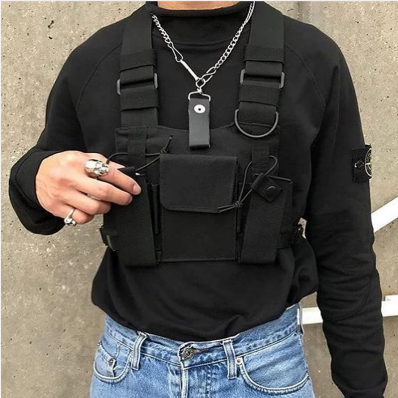 Functional Black Tactical Chest Bag