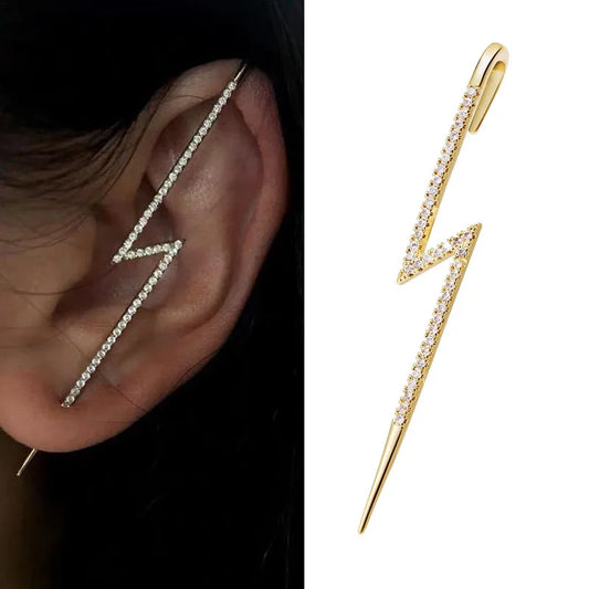 Long Hook Lightning Design Earrings