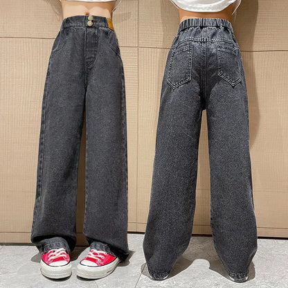 Girls' Wide Leg Denim Jeans