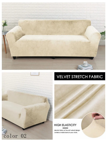 Velvet Elastic Sofa Cover for Living Room Couch
