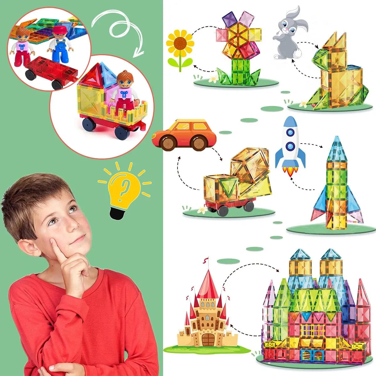 Magnetic Construction Set - Montessori Educational Magnet Toys For Kids
