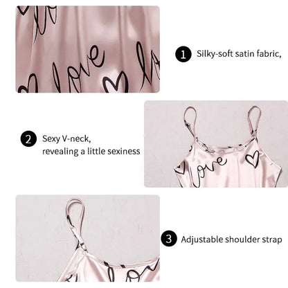 Women's 2-Piece Satin Silk Pajamas Sets