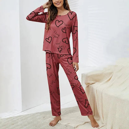 Women's 3-Piece Long Sleeve Pajamas Set With Eye Mask