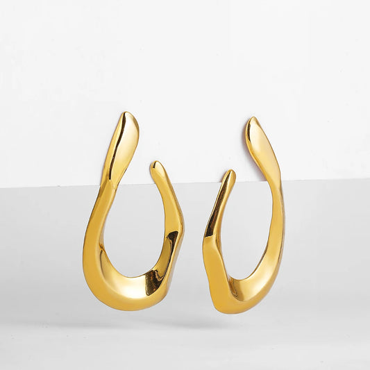 Gold Plated Big Drop Earrings