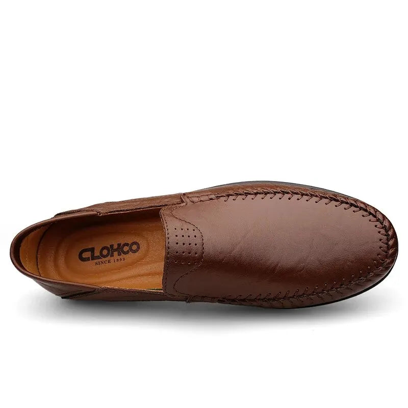 CLOHOO Men's Handmade Genuine Leather Loafer