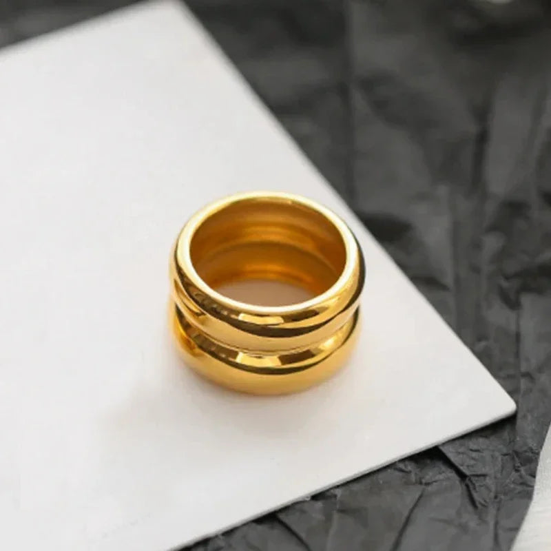 Stainless Steel Double Dome Rings for Women