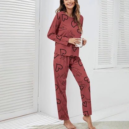 Women's 3-Piece Long Sleeve Pajamas Set With Eye Mask