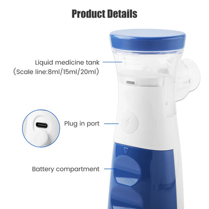Handheld Portable Autoclean Inhale Nebulizer