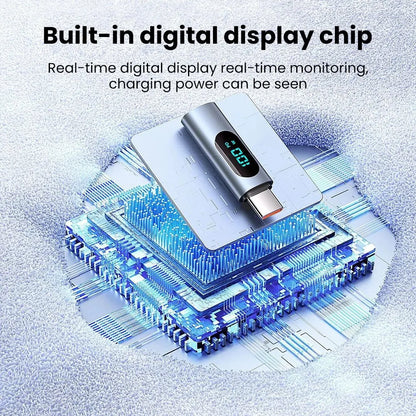 Type C & iOS Fast Charging Convertor Adapter with Digital Display