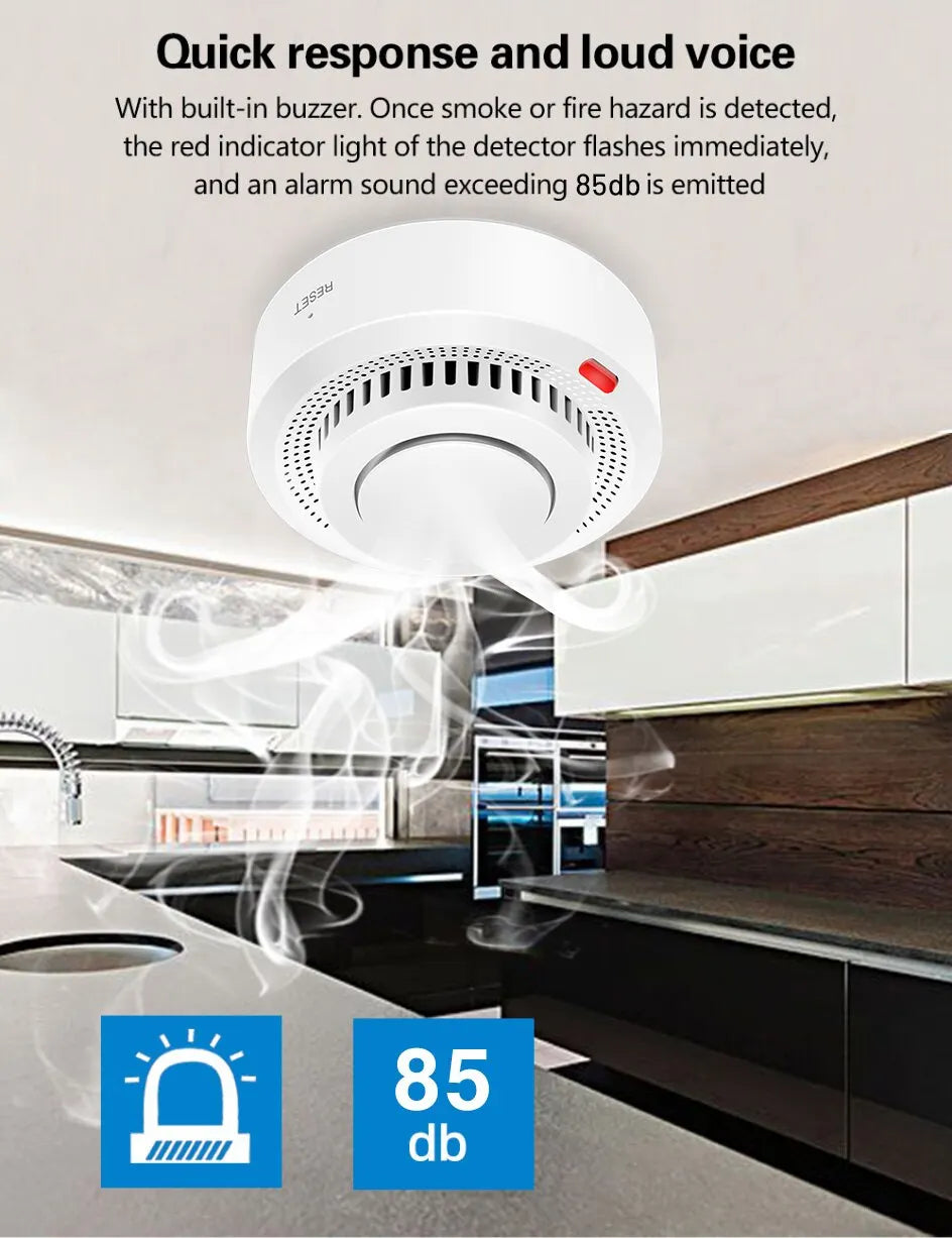 Tuya Fire Protection Smoke Detector with Fire Alarm