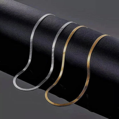 Unisex Stainless Steel Herringbone Snake Chain