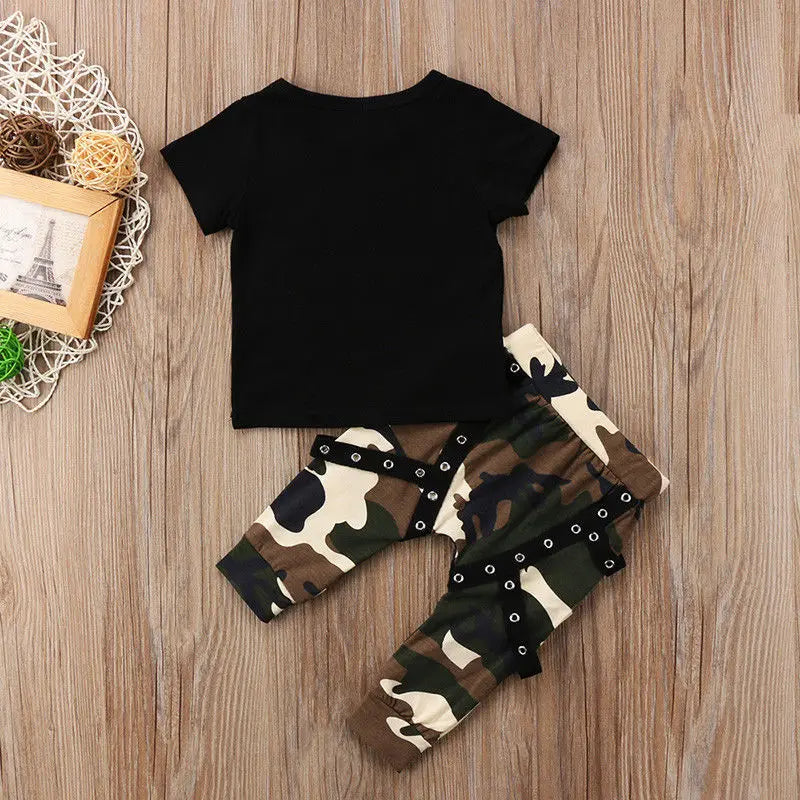 Toddler 2-Piece Print T-shirt & Camo Pants Set