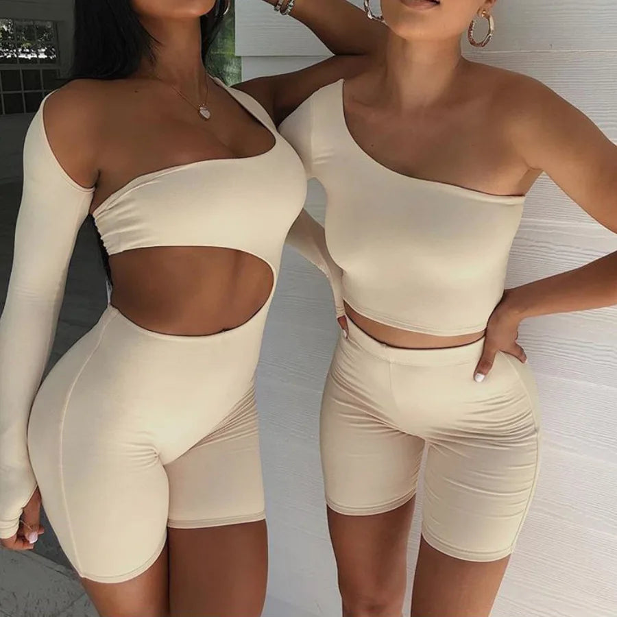 Women's Sexy Fitness One Shoulder Jumpsuit