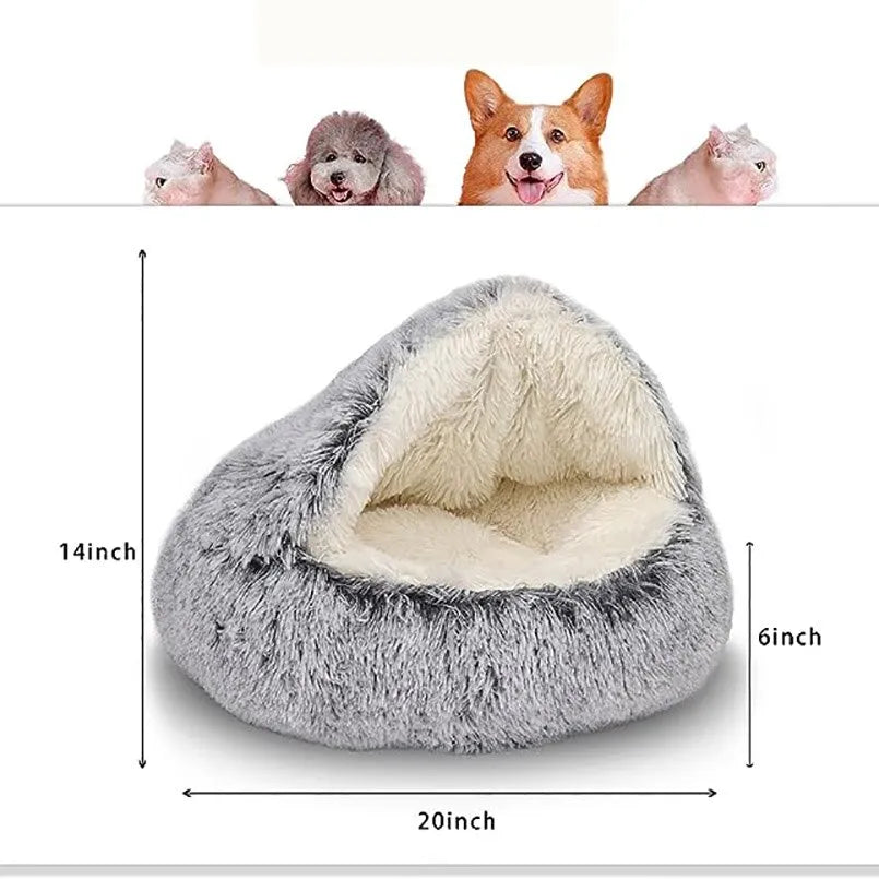 Nest Sleeping Bag Plush Round Pet Bed