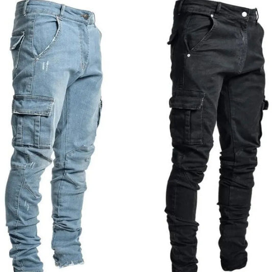 Men's Slim Fit Micro-Elastic Cargo Jeans
