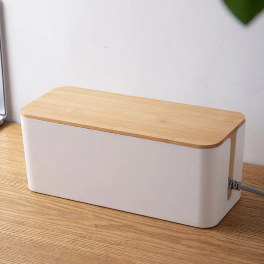 Bamboo Safety Storage Box for Power Cables