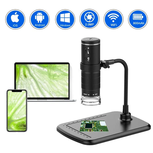 Wireless Portable Digital Microscope - 50X-1000X Magnification, For iPhone/Android/PC