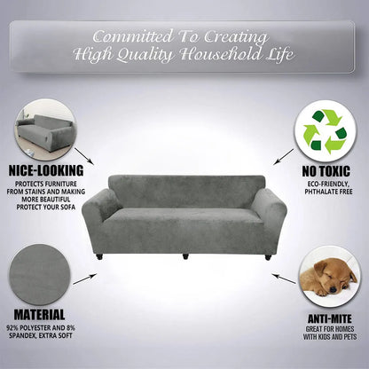 Velvet Elastic Sofa Cover for Living Room Couch