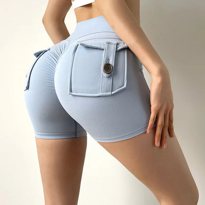 Women's Sexy High Waist Workout Shorts with Pockets