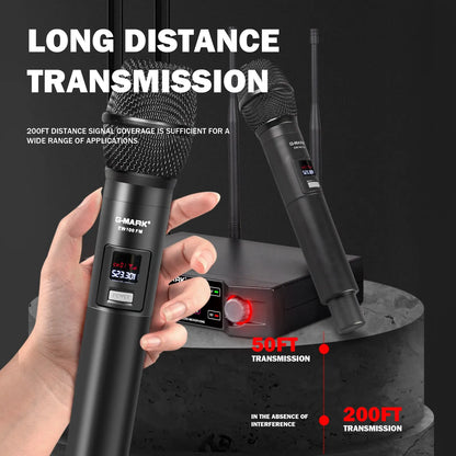 G-MARK EW100FIX Professional Wireless Karaoke Microphone Set