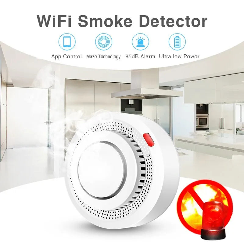 Tuya Fire Protection Smoke Detector with Fire Alarm