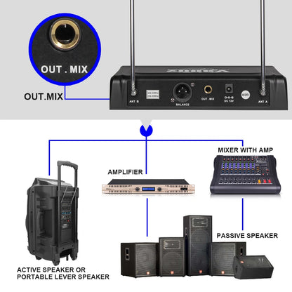 VHF Wireless Dual HandHeld Microphone System