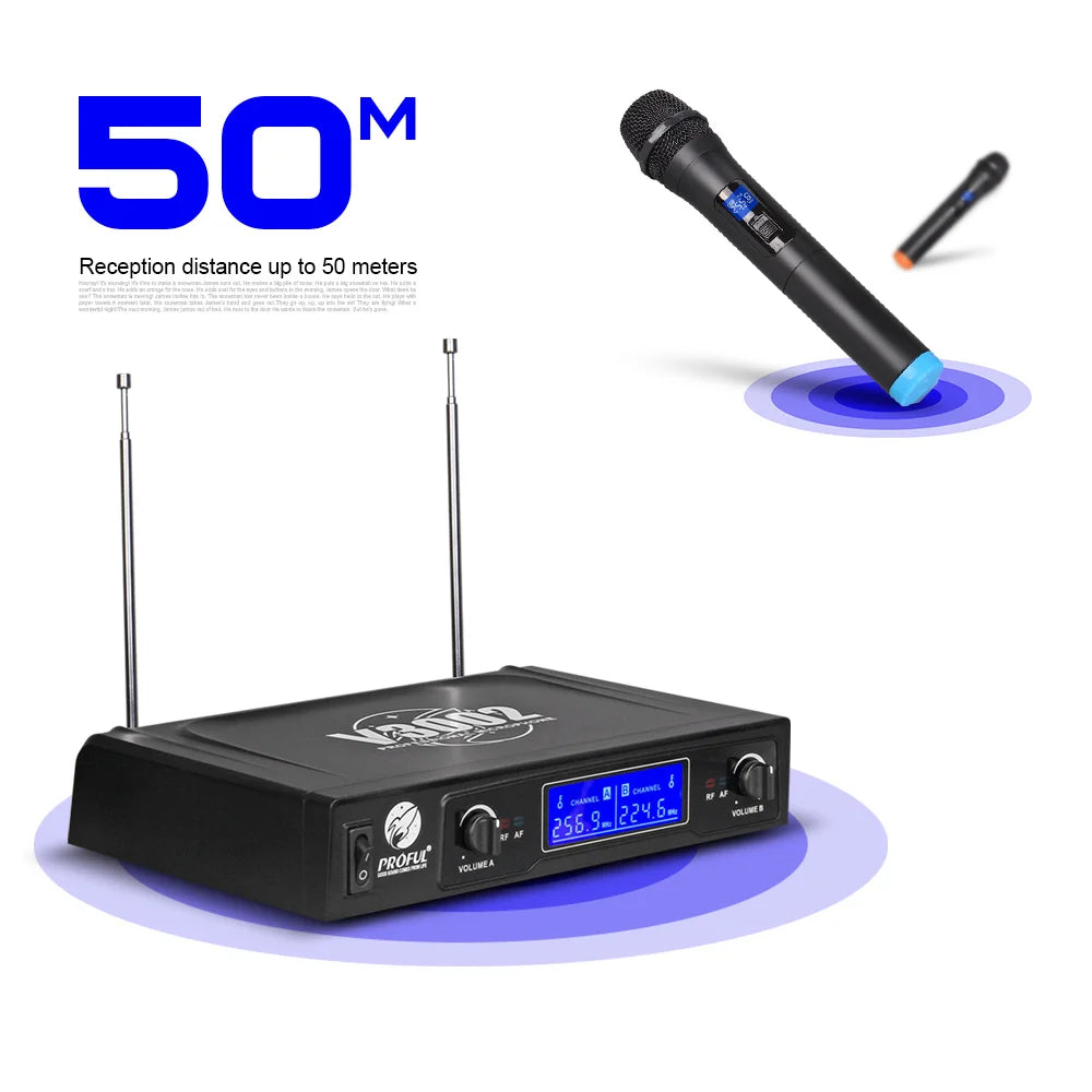 VHF Wireless Dual HandHeld Microphone System