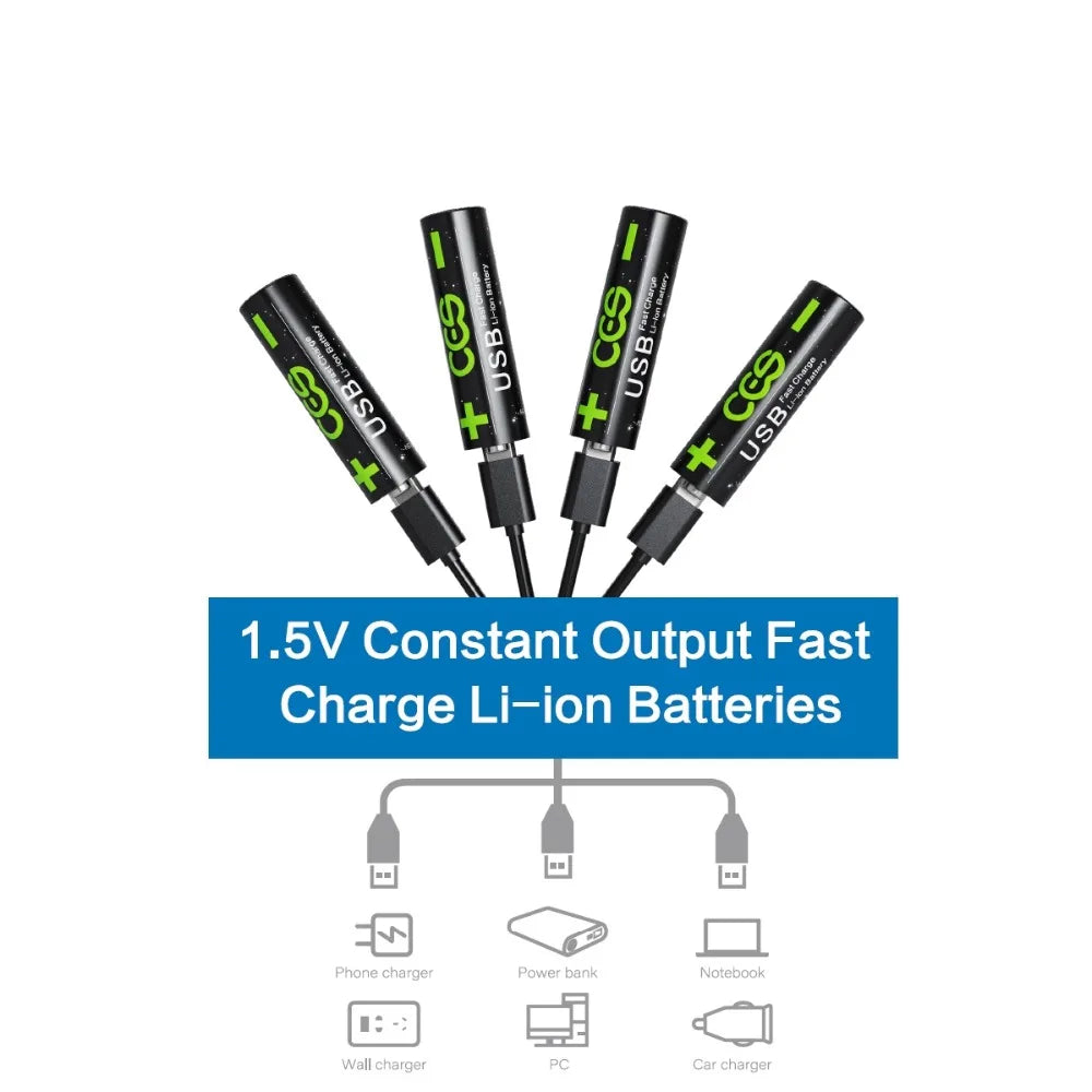 USB Rechargeable 1.5V AAA Lithium Batteries