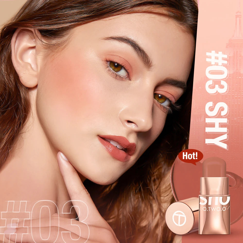 O.TWO.O 3-in-1 Waterproof Blush Stick for Eyes, Cheeks & Lips