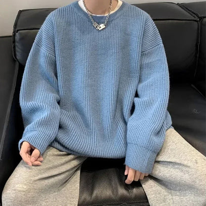 Men's Oversize Casual Y2K Knitted Sweater