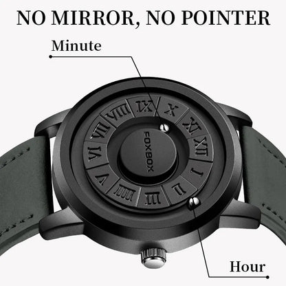 FOXBOX Luxury Scrolling Pointer MagLev Watch