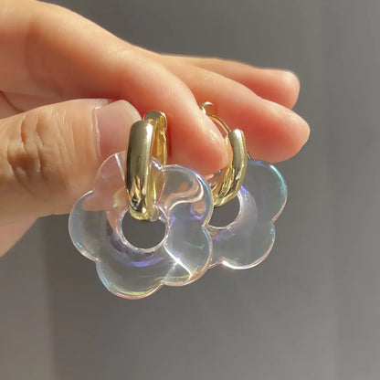 Transparent Resin Hoop Earrings