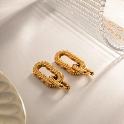 Stainless Steel U-Shape Ear Buckle Hoop Earrings