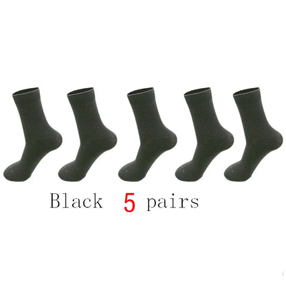 Men's Bamboo Fiber Breathable Socks - 5 Pairs