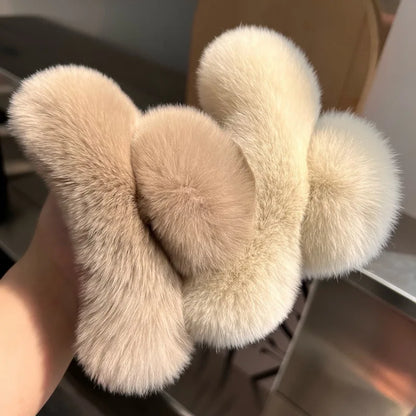 Faux Fur Hair Claw  Plush Hair Clip