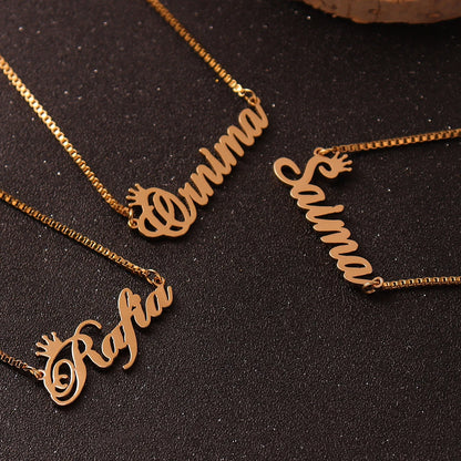 Personalized Stainless Steel Necklace with Box Chain