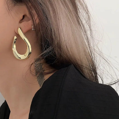 Gold Plated Big Drop Earrings