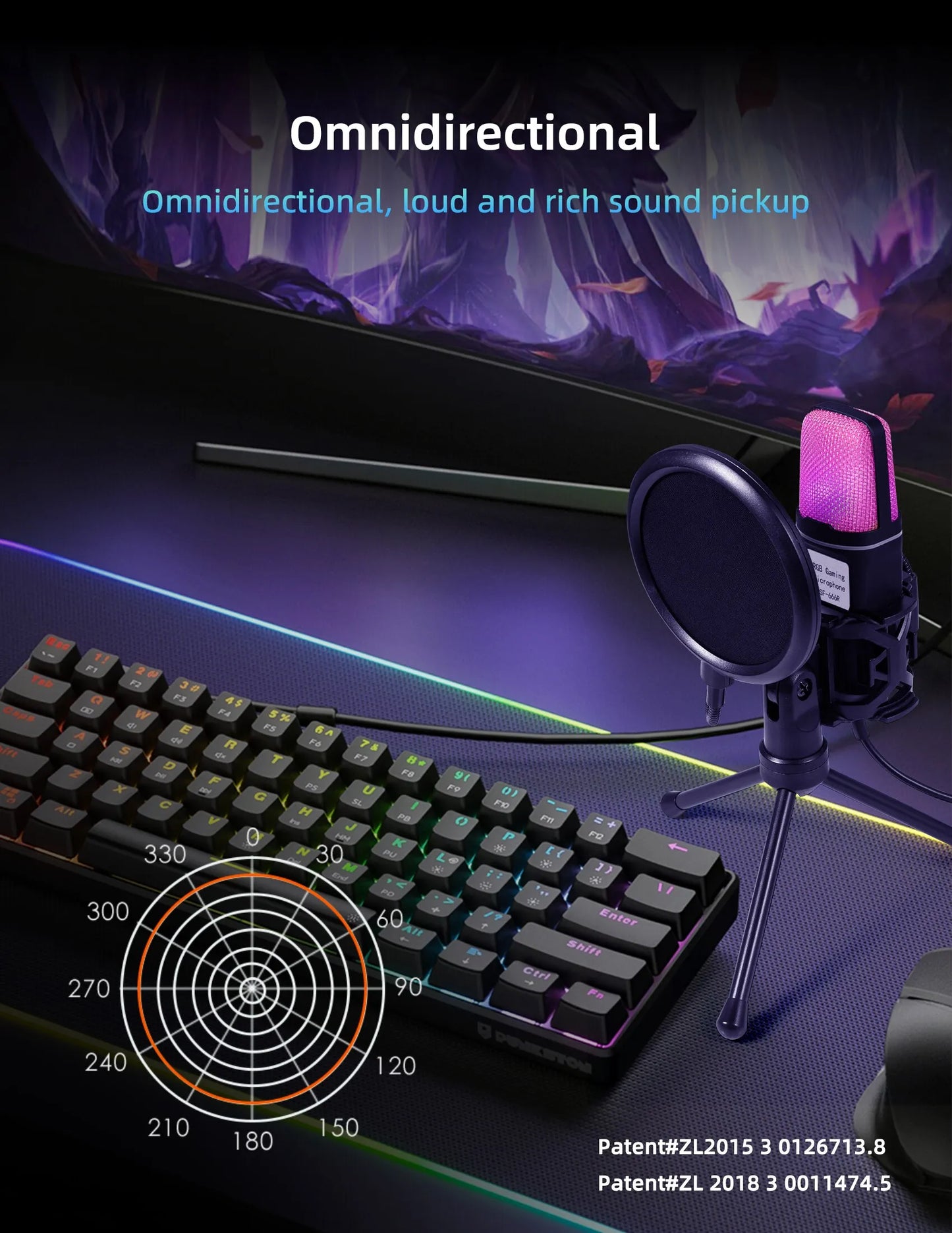 Wired Gaming Microphone for Podcast/Recording Studio/Streaming