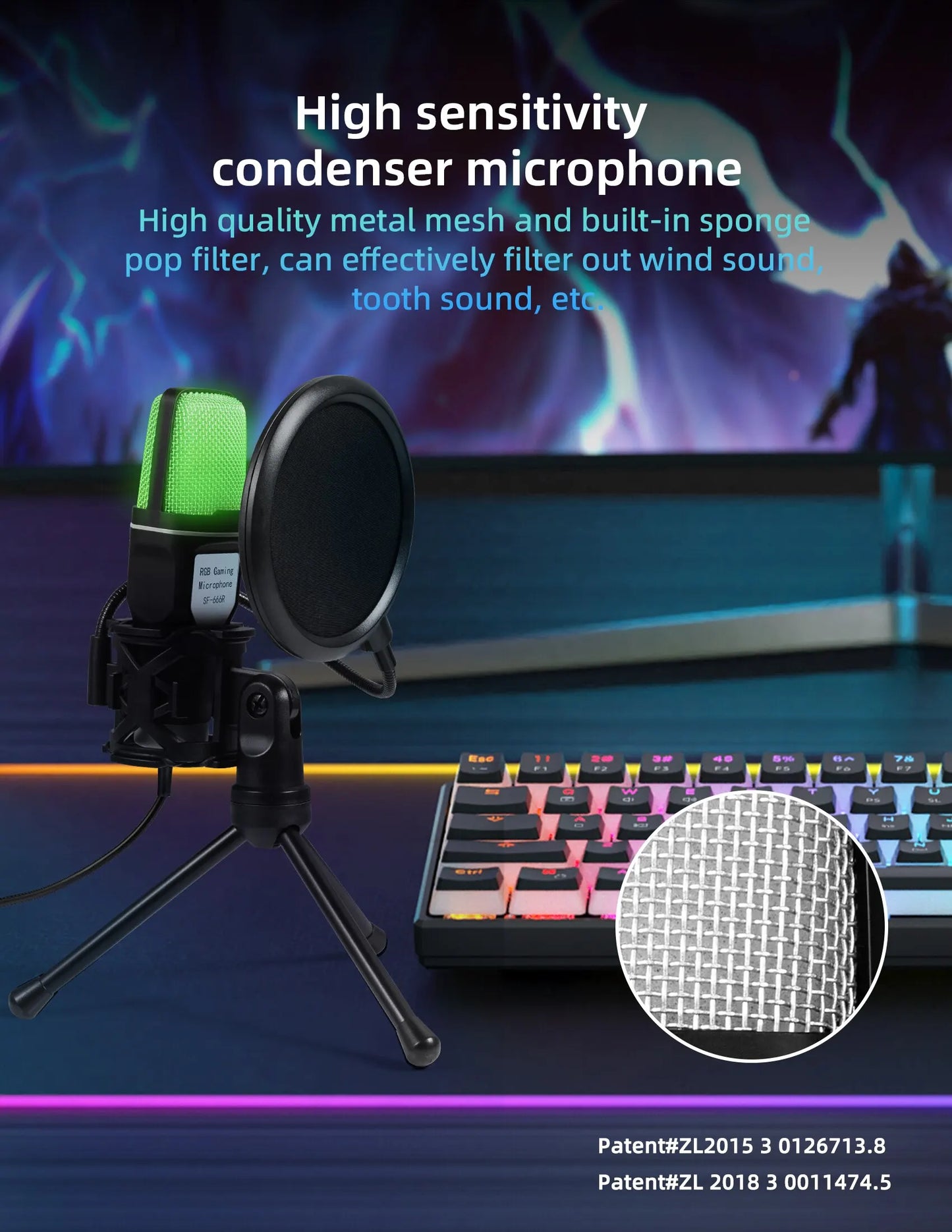 Wired Gaming Microphone for Podcast/Recording Studio/Streaming