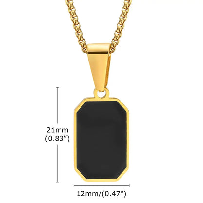 Stainless Steel Rectangle Pendant Necklace