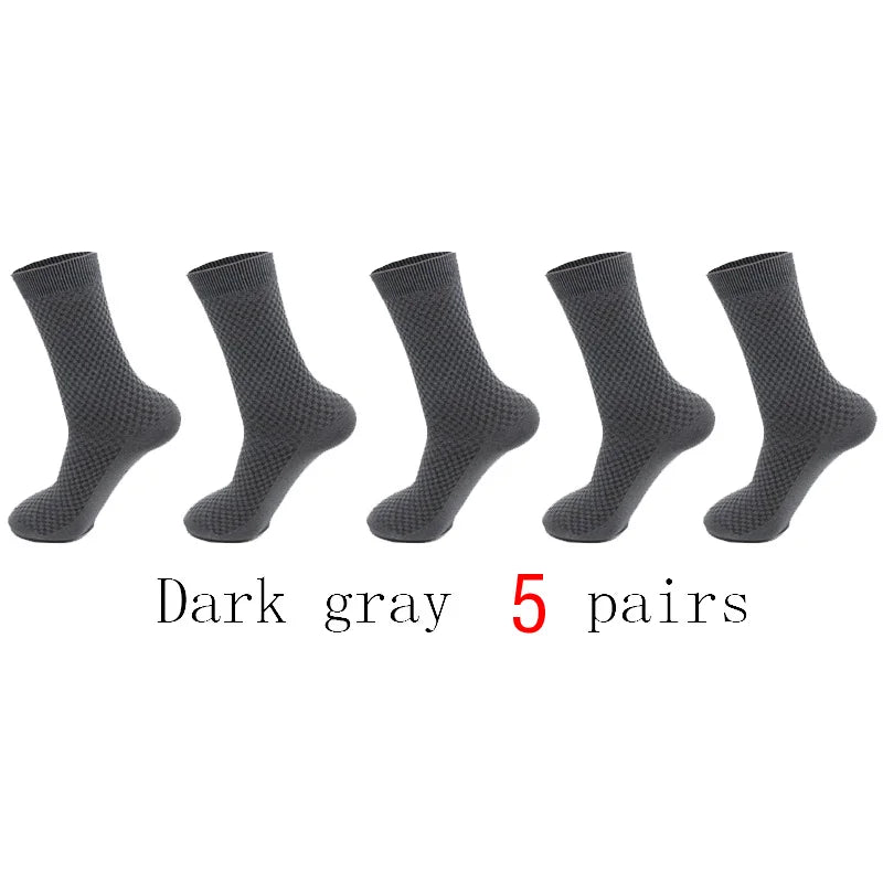 Men's Bamboo Fiber Breathable Socks - 5 Pairs