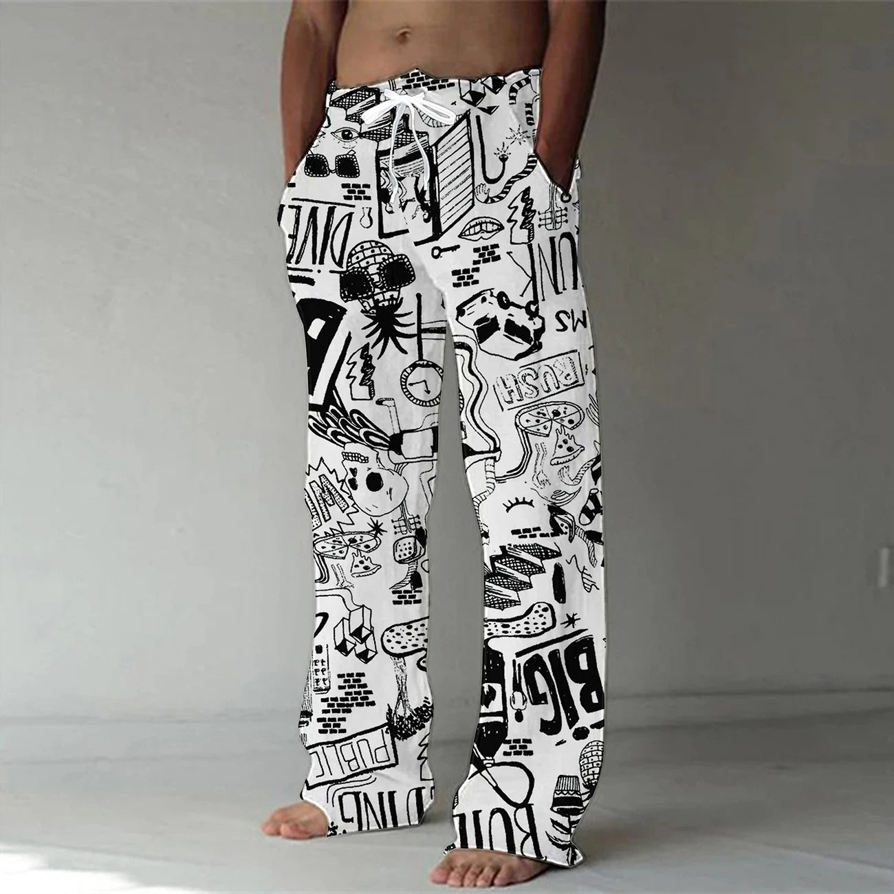 Men's Bamboo Printed Cotton Pants