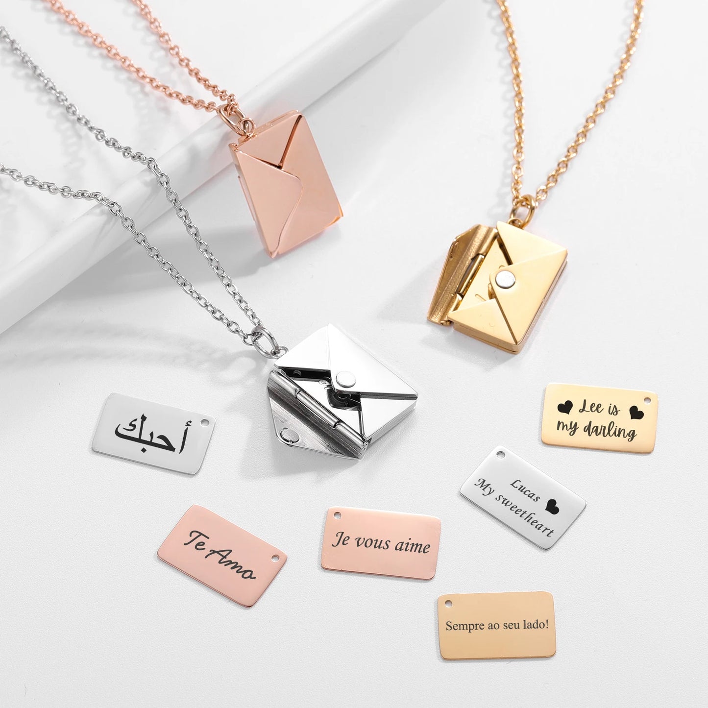 Customized Stainless Steel Love Letter Pendant Necklace