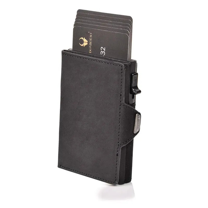 Men's Faux Leather Automatic Pop Up Card Holder Wallet