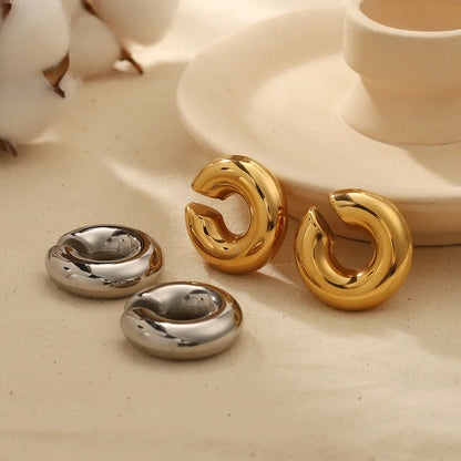 Stainless Steel Large Chunky Earcuff Earrings