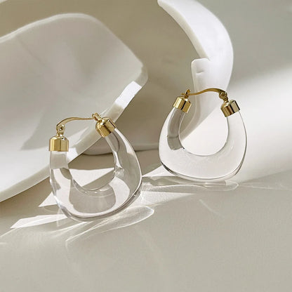 Transparent Resin Hoop Earrings