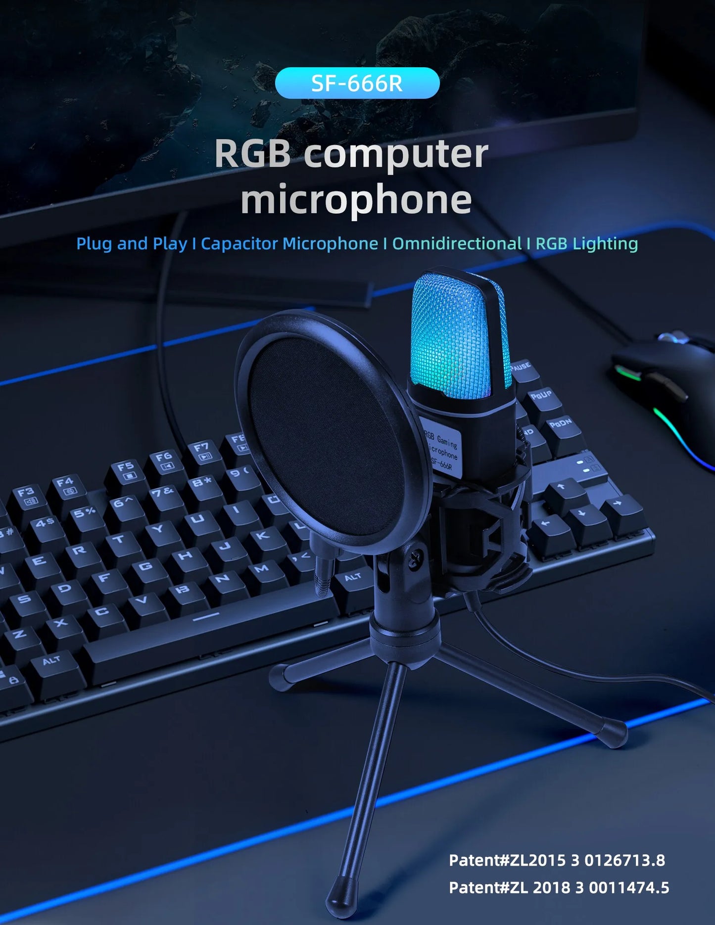 Wired Gaming Microphone for Podcast/Recording Studio/Streaming