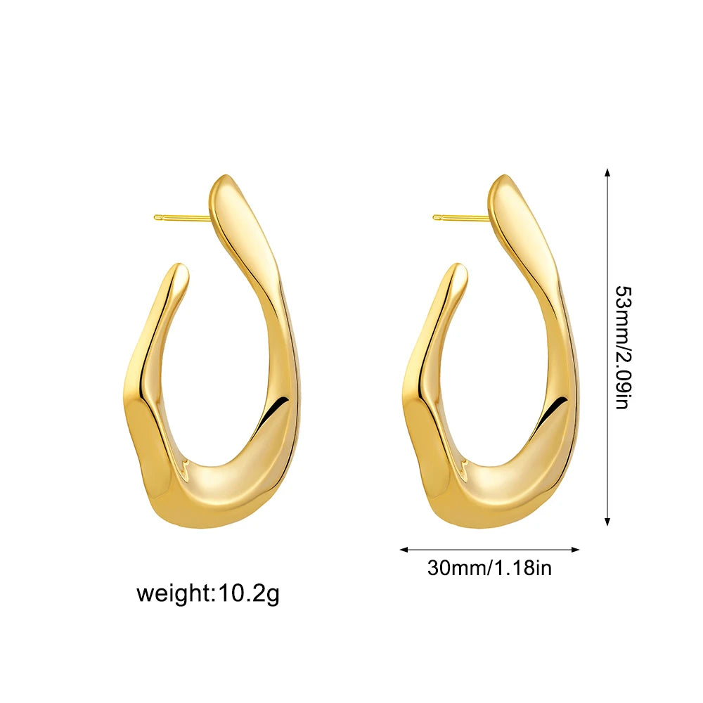 Gold Plated Big Drop Earrings