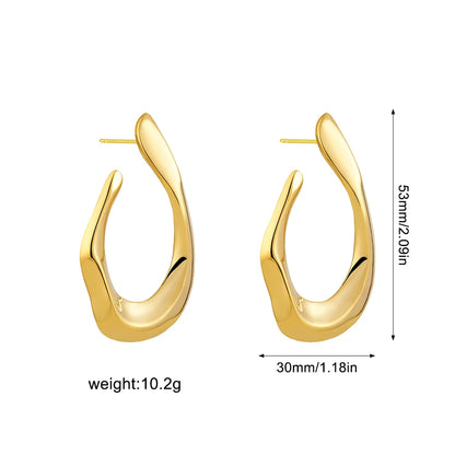 Gold Plated Big Drop Earrings