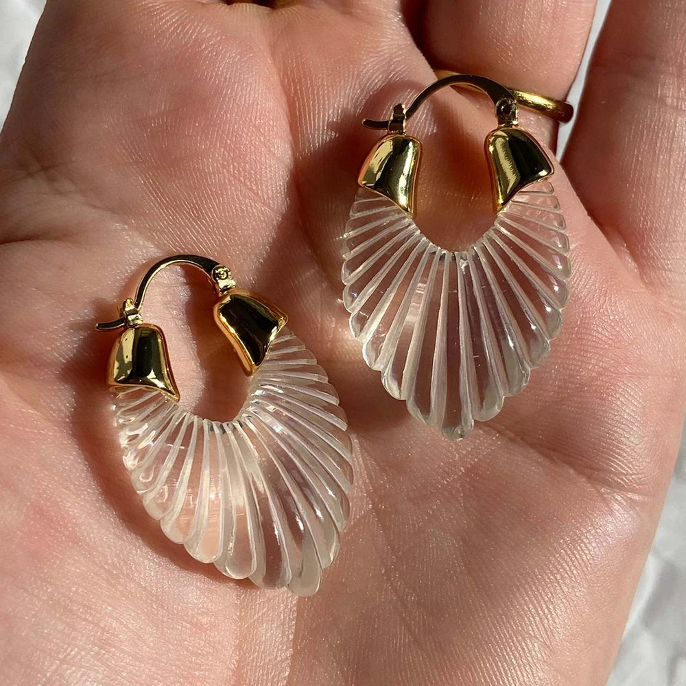 Transparent Resin Hoop Earrings